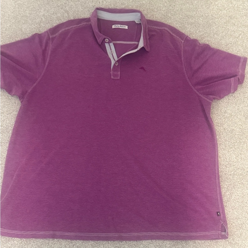 Tommy Bahama Purple Stripe Polo